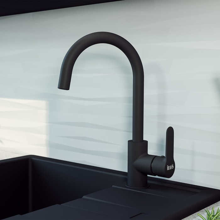 Приобрести iddis смеситель для кухни cuba 337,5мм, черный матовый cu5blj0i05