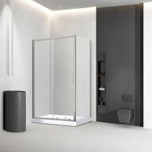 Veconi Душевое ограждение Rovigo 100х130 см, никель прозрачное RV046BС-130100-01-C5
