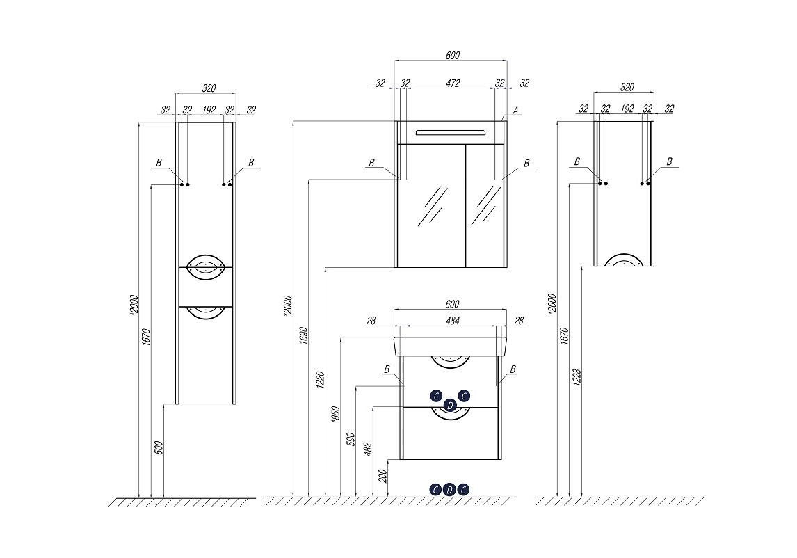 Приобрести тумба подвесная с раковиной акватон сильва 60 см 1a211801siw60, 1wh302186, дуб фьорд