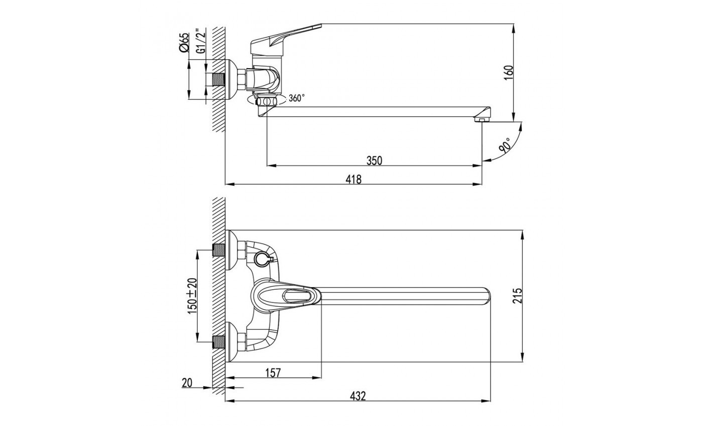 Приобрести lemark смеситель для ванны luna, хром lm4117c
