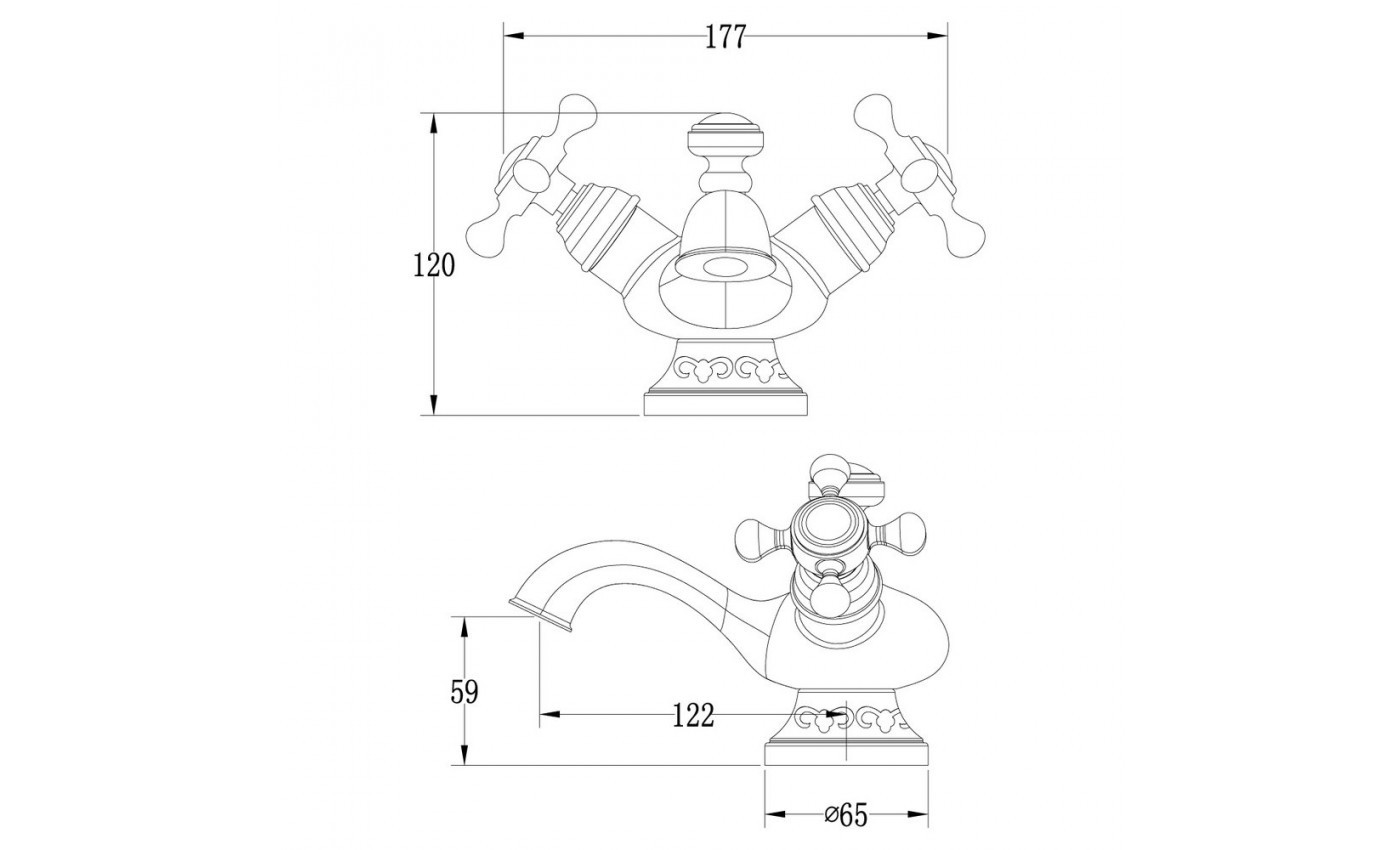 Приобрести lemark смеситель для раковины jasmine, двухвентильный, бронза lm6646b