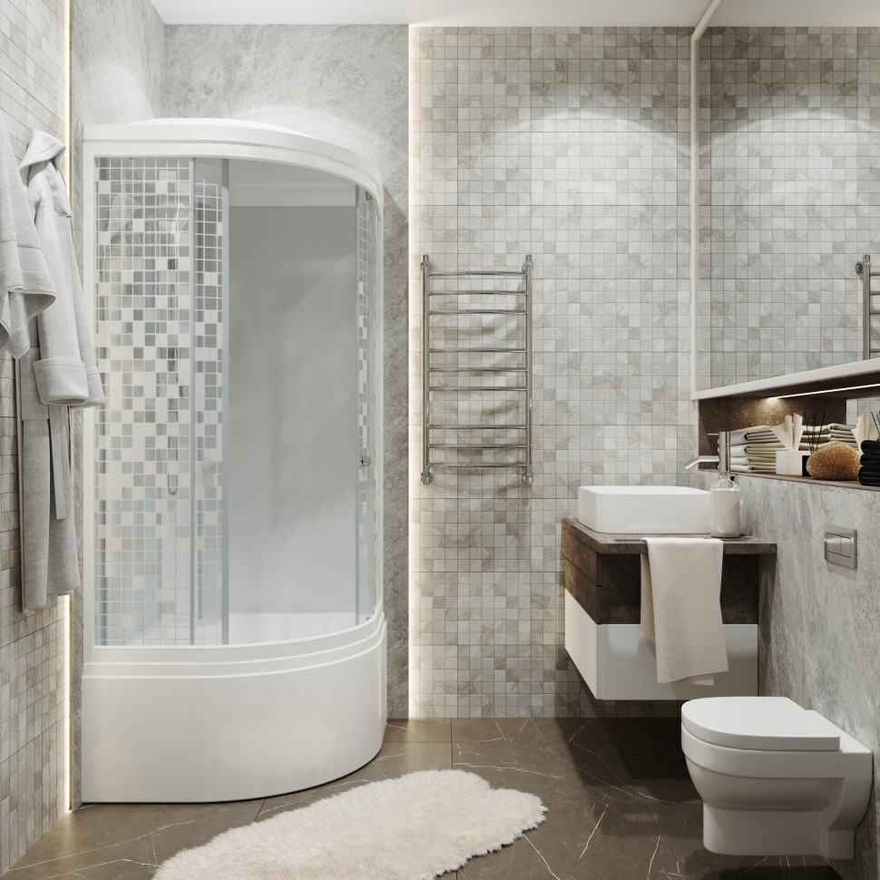 Приобрести тритон душевая кабина стандарт б дн4 аква мозайка 90х90 см, белая с узором щ0000027241