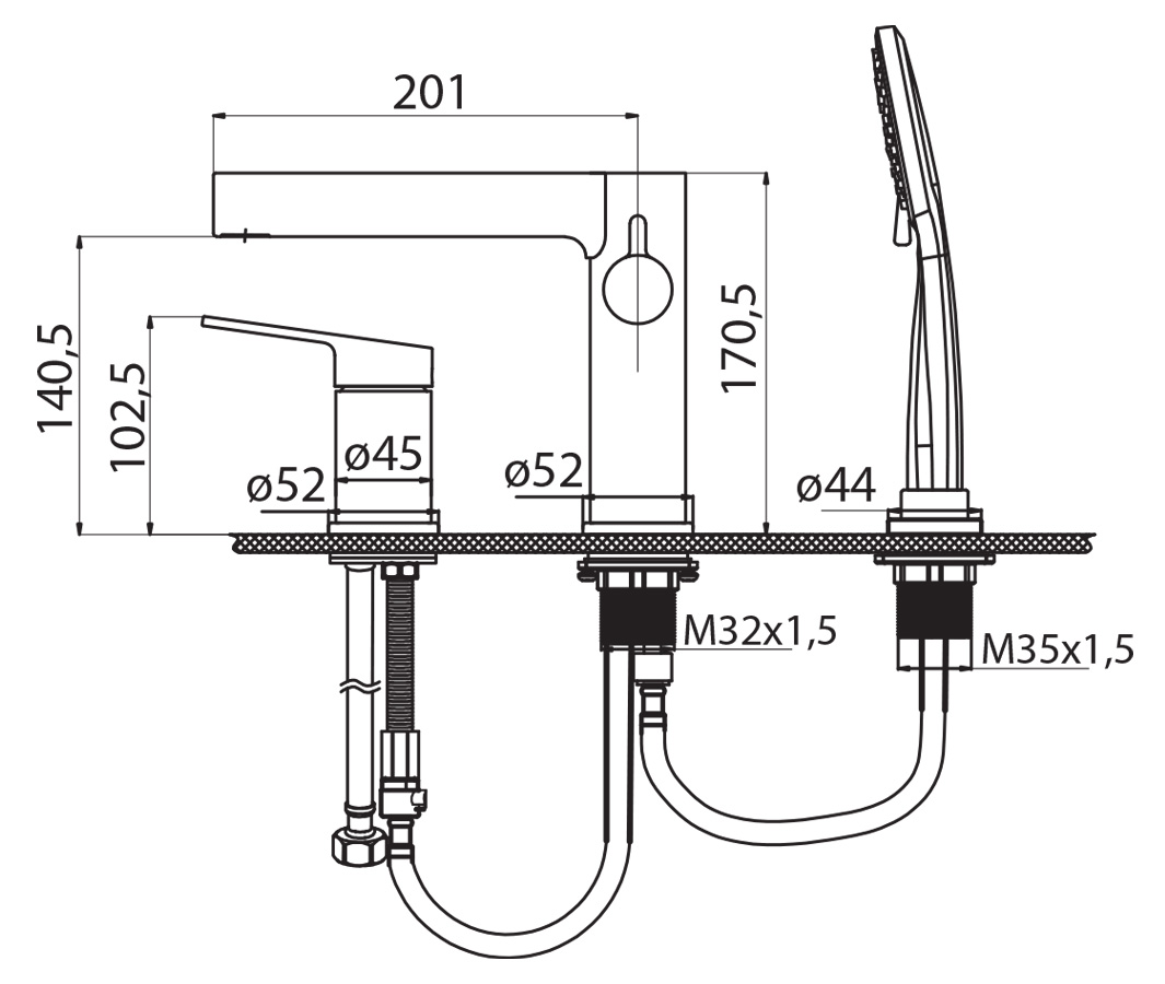 Приобрести belbagno смеситель на борт ванны delta , сатин del-bvd3-in