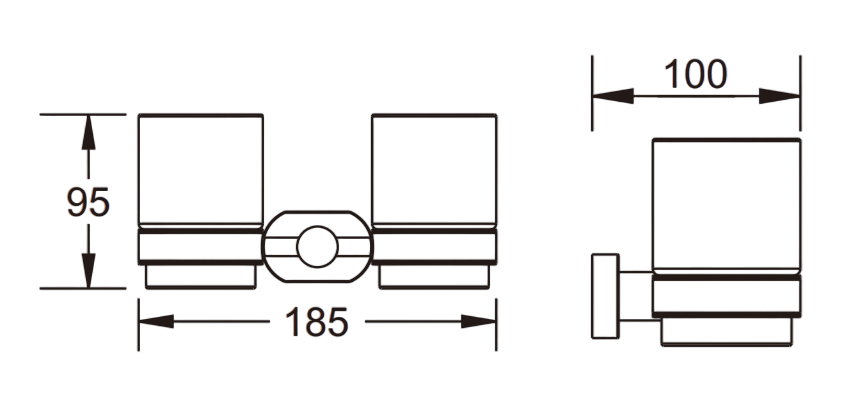Приобрести стакан для зубных щеток двойной vieir v5106c черный