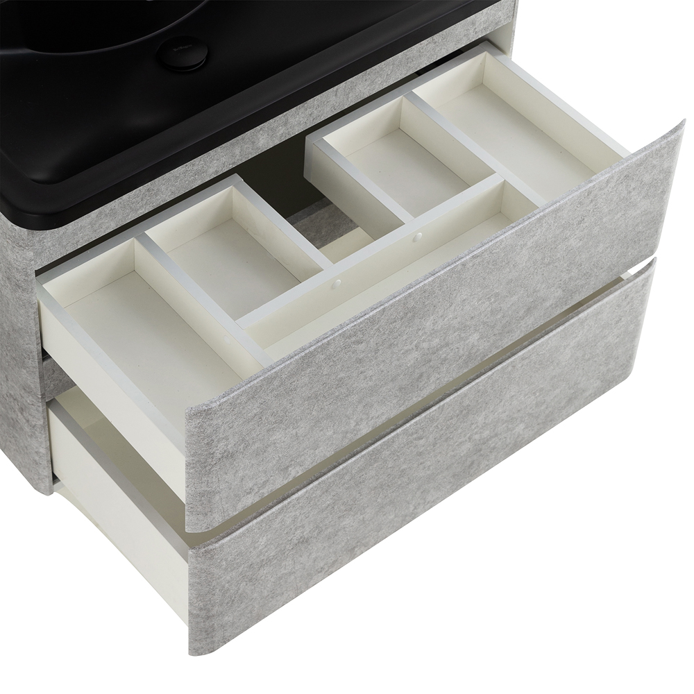 Приобрести belbagno тумба с раковиной albano 100 см, подвесная cemento verona grigio, чёрная раковина