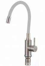 Savol Смеситель для кухни 345мм, гибкий излив, серый\нержавеющая сталь SUS6002-04