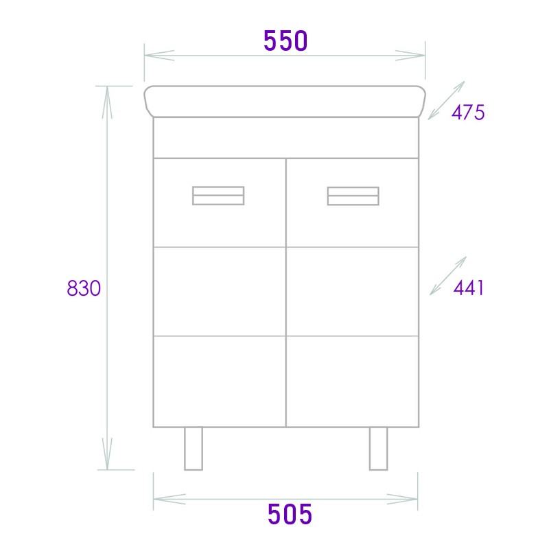 Приобрести onika тумба напольная с раковиной балтика-квадро black 55х85см, белая 105552