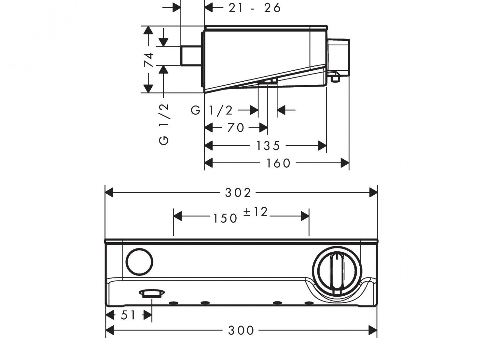 Приобрести смеситель для душа с термостатом hansgrohe shower tablet select 13171400
