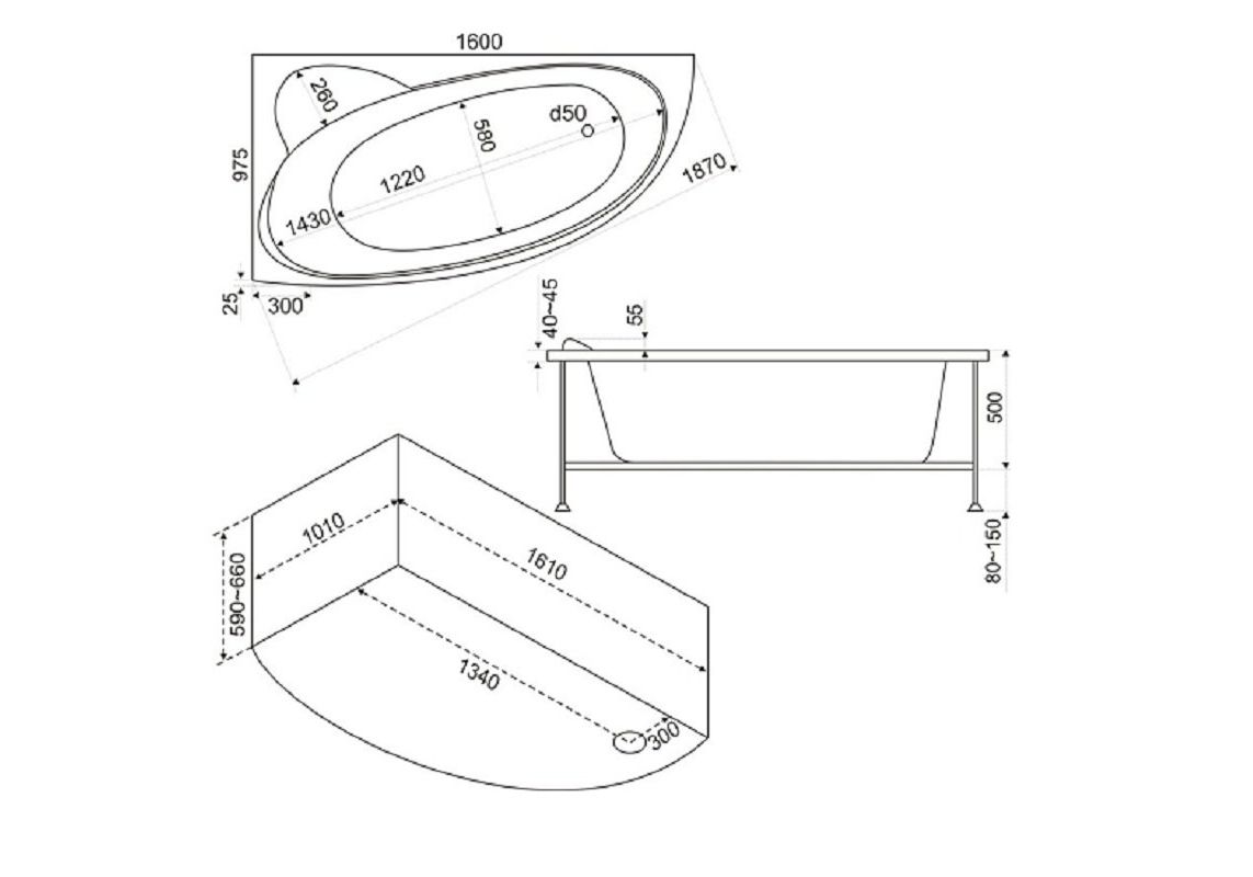 Приобрести bas акриловая ванна сагра r 160*100