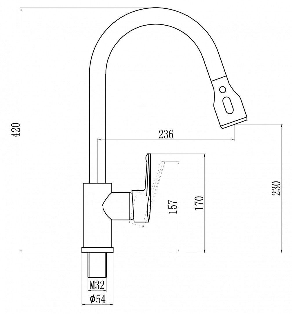 Приобрести savol смеситель для кухни 420мм, вытяжной излив, черный матовый s-002801h