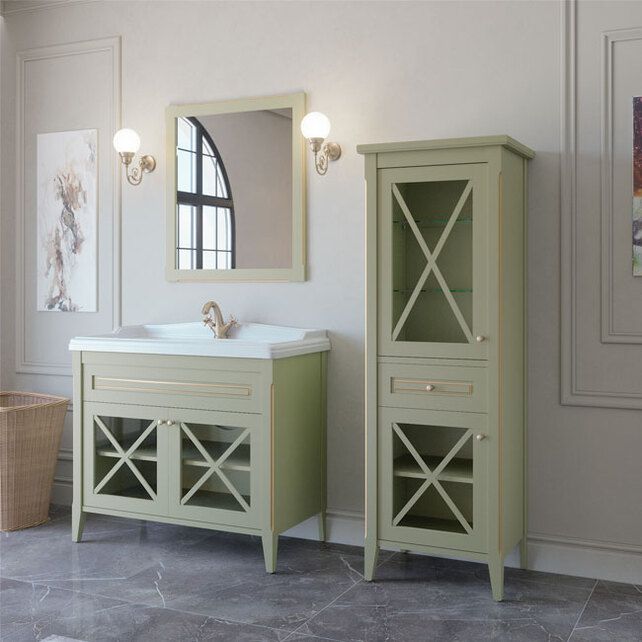 Приобрести caprigo пенал napoli 55 см, левый, зеленый, эмаль