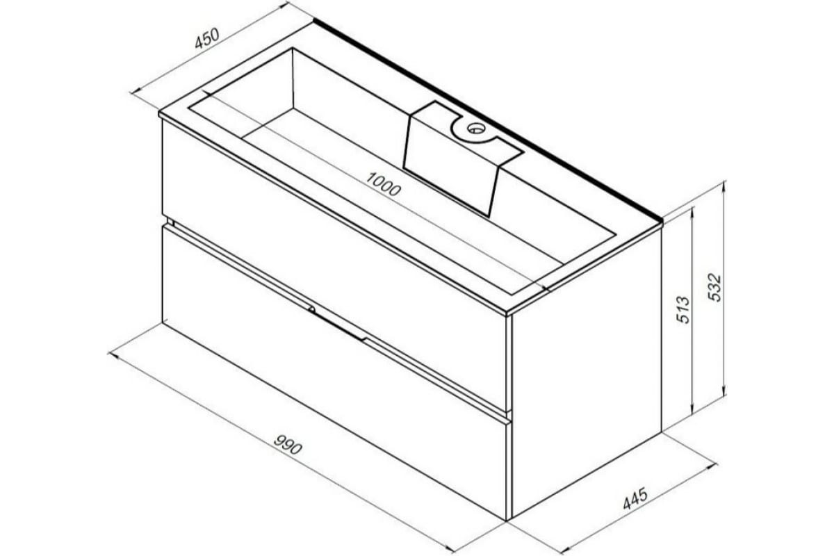Приобрести aquanet тумба с раковиной алвита 100 см, серый антрацит