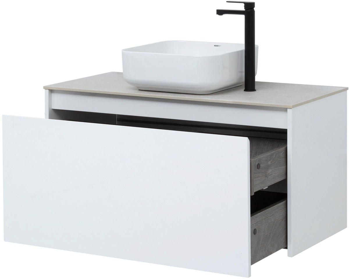 Приобрести aquanet тумба со столешницей nova lite 100 см, белая (1 ящик)