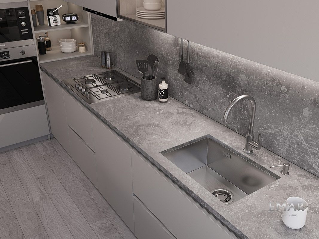 Приобрести emar кухонная мойка 59х42 см, сатин emb-132 pvd nano satine