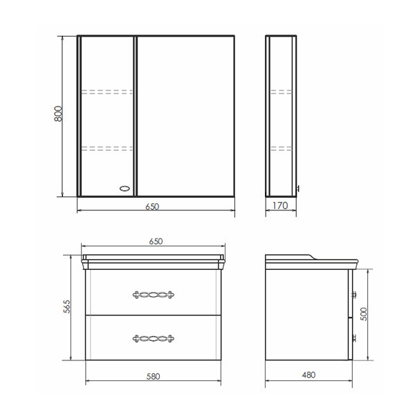 Приобрести сomforty зеркало-шкаф "неаполь-65" белый глянец