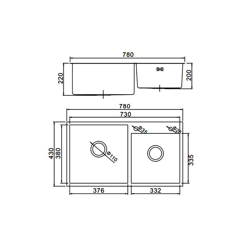 Приобрести gerhans кухонная мойка 78х43 см, двойная, золото