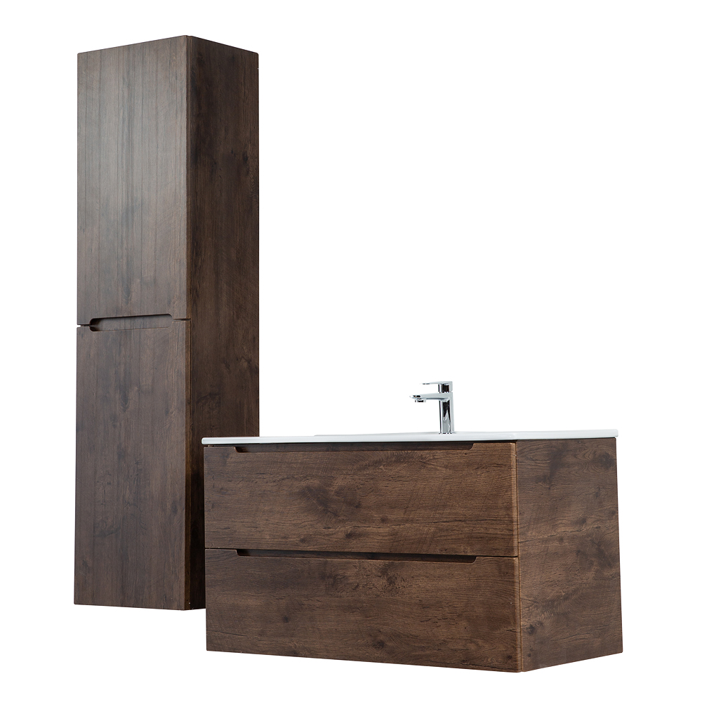 Приобрести belbagno тумба с раковиной etna 100 см, подвесная rovere moro, белая раковина