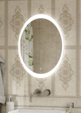 Continent Зеркало с подсветкой Lily 57х77 см, белое