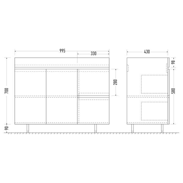 Приобрести mirsant тумба напольная next 100 см с раковиной premier 100, ут000021369