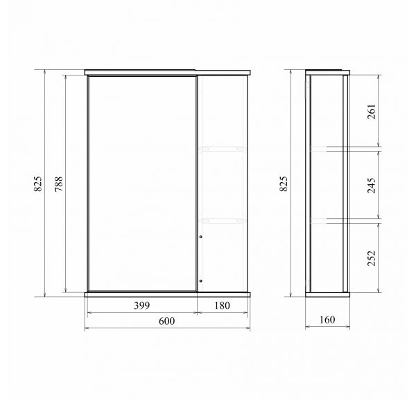 Приобрести mirsant зеркало шкаф камилла 60\2 60 см, с подсветкой, белый, правый ут000004933