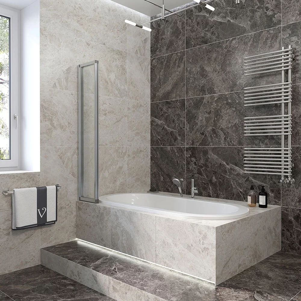 Приобрести veconi шторка на ванну palau 120x150 см, хром, прозрачное pl73r-120-01-19c4