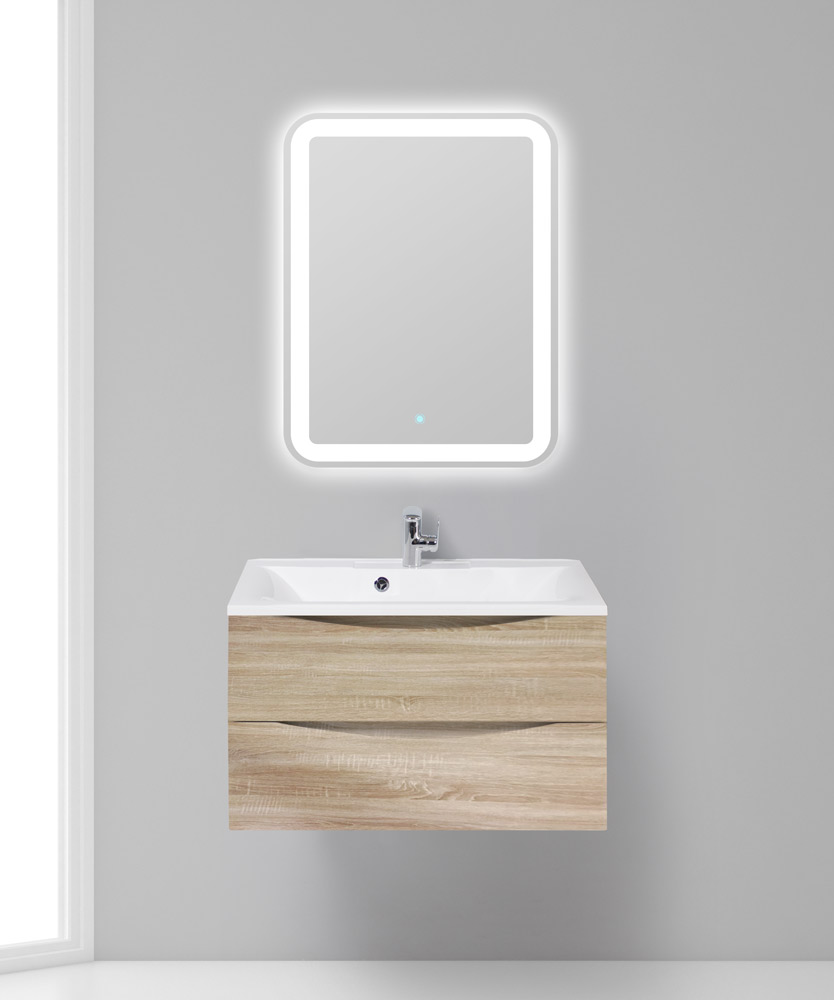 Приобрести belbagno тумба с раковиной marino 80 см, подвесная rovere bianco, белая раковина