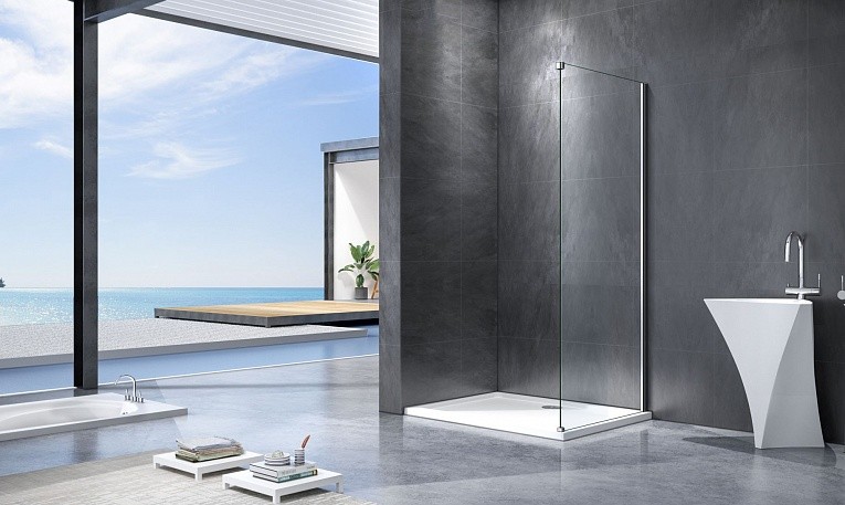 Приобрести bas стенка боковая idea 90 см. хром/прозрачная sp-90-c-ch