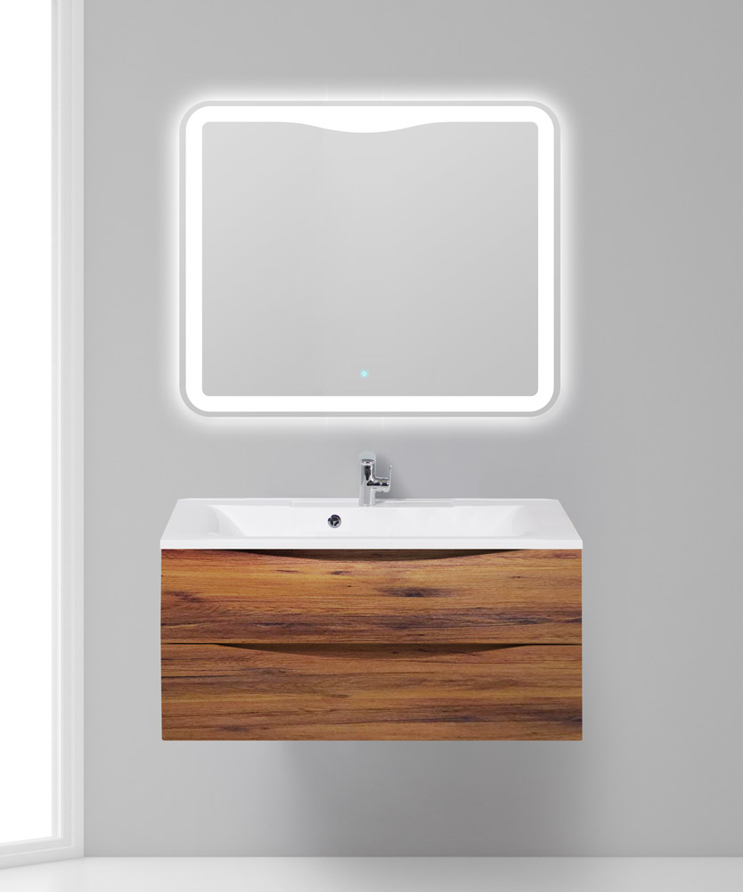 Приобрести belbagno тумба с раковиной marino 100 см, напольная rovere cillegio, белая раковина