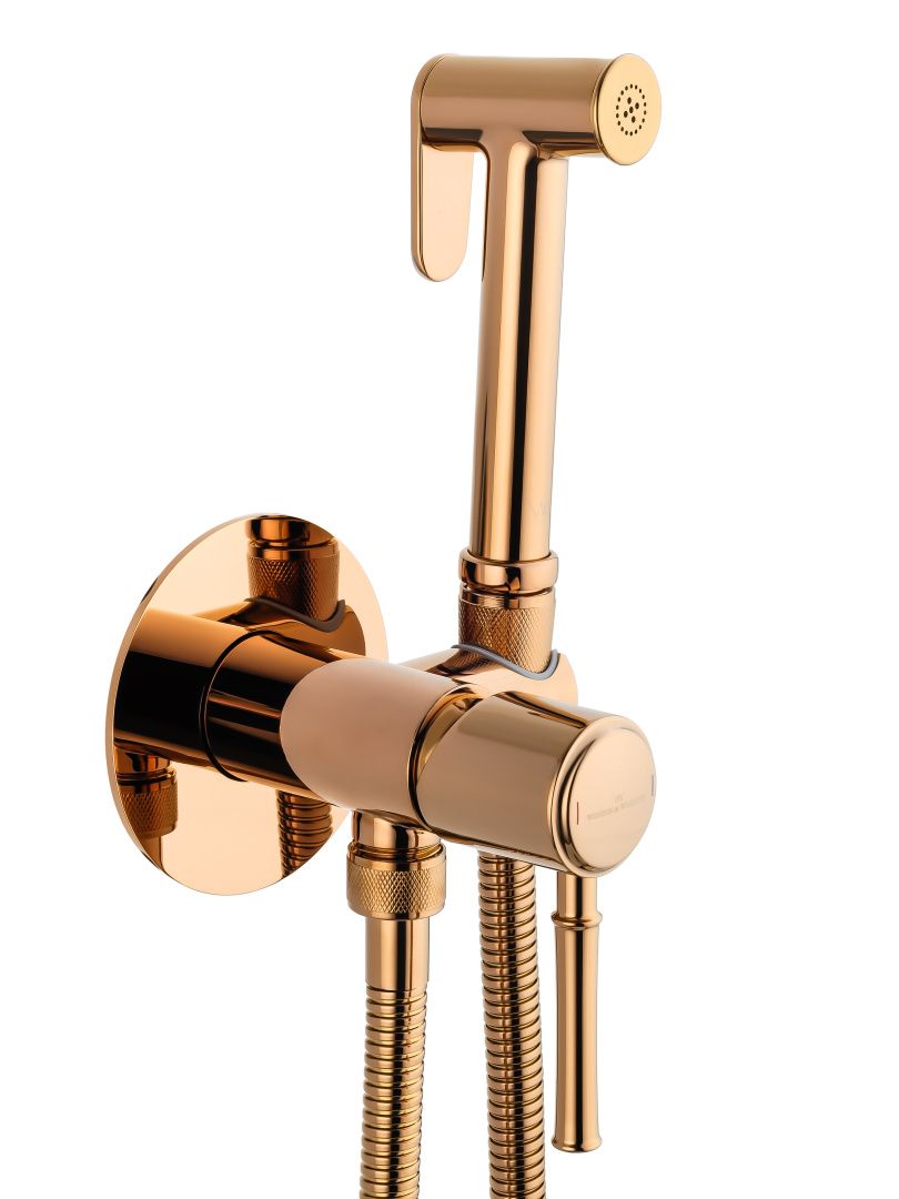 Приобрести смеситель с гигиеническим душем встраиваемый wonzon & woghand tor, розовое золото (ww-88829073-rg)