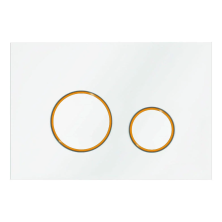 Veconi Кнопка смыва Round Design белый\золото VFRD004WHG