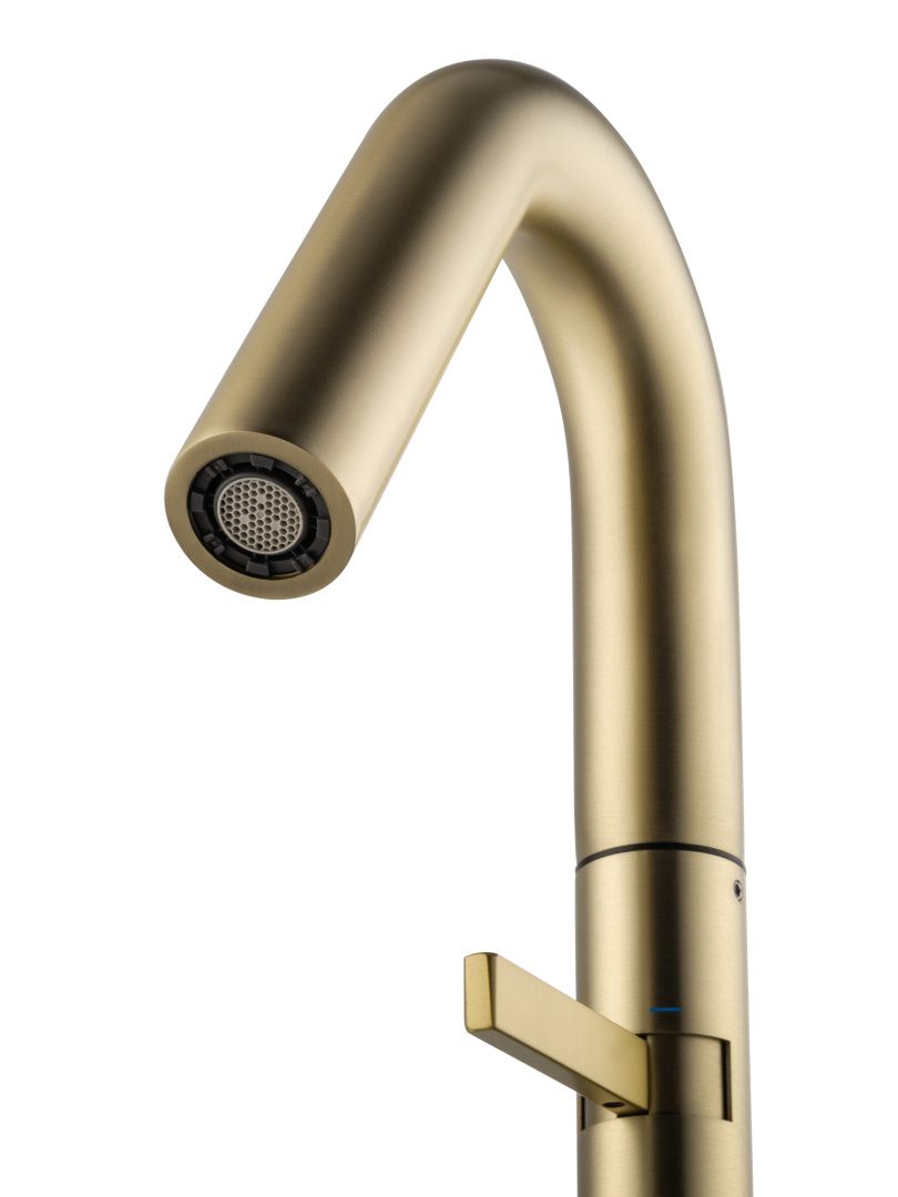 Приобрести смеситель для раковины высокий wonzon & woghand, брашированное золото (ww-6068-bg)