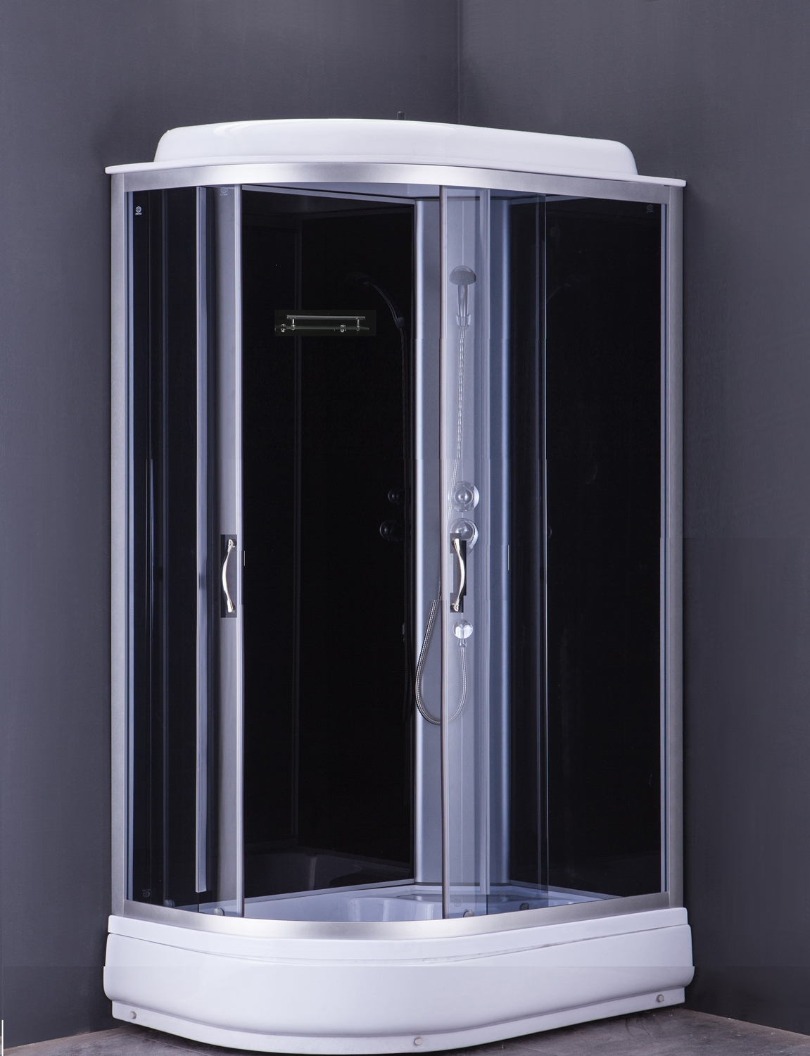 Приобрести loranto душевая кабина 120х80х215 правосторонняя, поддон 20 см, прозрачное стекло 4 мм, черная (cs-66120-20 r g)