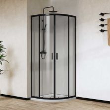 Vincea Душевое ограждение City 90х90 см, прозрачное, черное VSQ-5CT900CLB