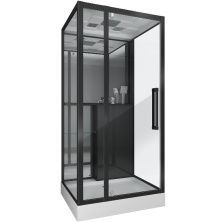 Grossman Душевая кабина 100х90 см, черная матовая GR266