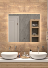 Continent Зеркало с подсветкой Trezhe 80х70 см, белое