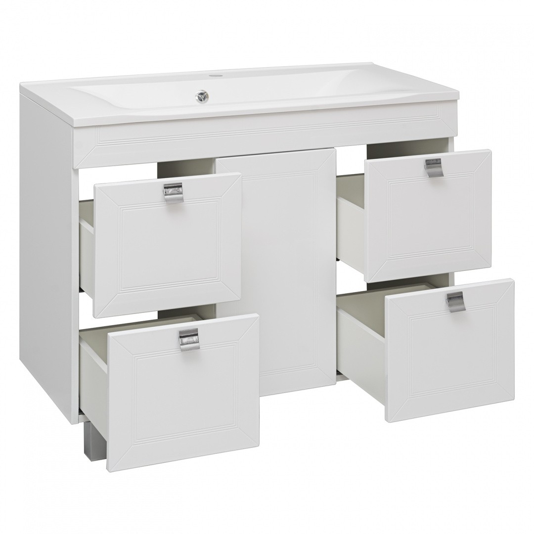 Приобрести aqua de marco тумба напольная с раковиной ostin 100см. 1 дверь 4 ящика