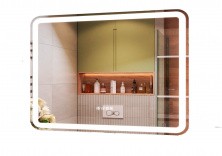 VIGO Зеркало Grani Luxe 100x70 см, с подсветкой, сенсорное управление, часы, антизапотевание z.GRI.100.Luxe