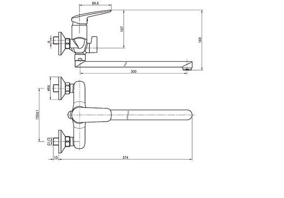 Приобрести смеситель для ванны imprese praha 35030-new