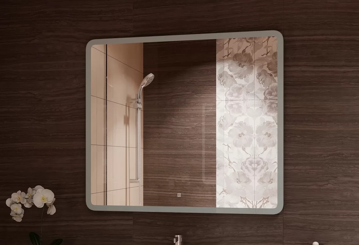 Приобрести continent зеркало с подсветкой demure 80х70 см, белое