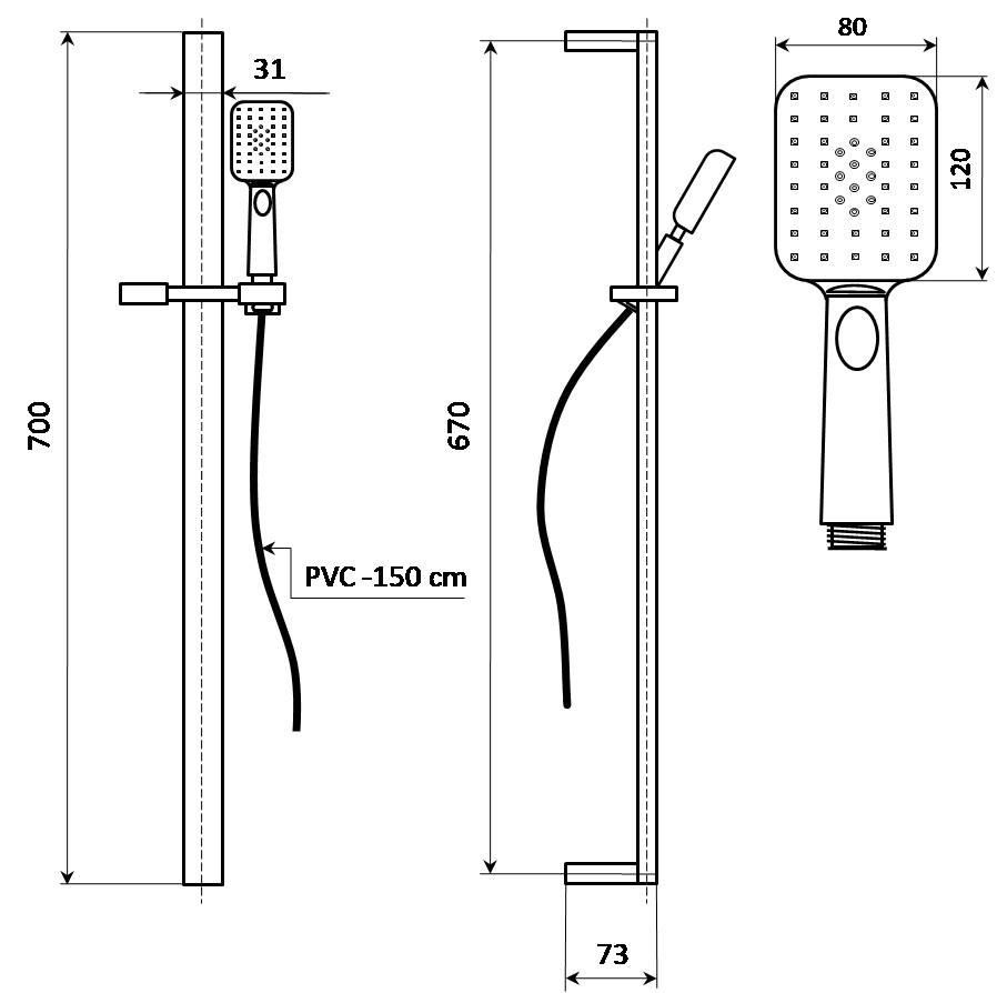 Приобрести kerama marazzi душевой гарнитур fioretto 700, хром rvcr121km