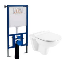 LORANTO Инсталляция + Azario Pavia (круглый) подвесной безободковый унитаз с сиденьем микролифт (4501+AZ-2142)