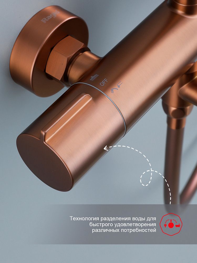 Приобрести raglo душевая система, медь r20.24.33