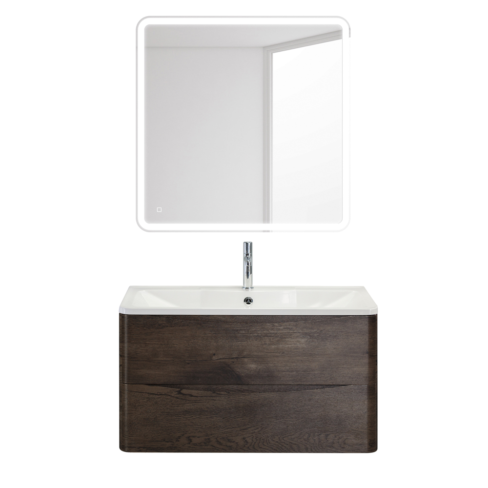 Приобрести belbagno тумба с раковиной acqua 90 см, подвесная rovere nature grigio, белая раковина