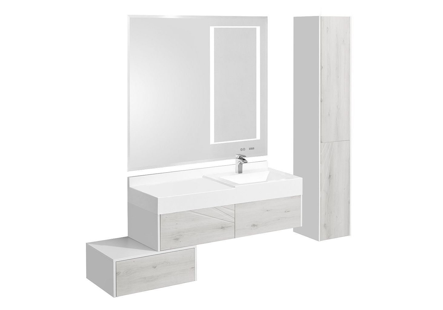 Приобрести пенал подвесной акватон сакура, правый, светлое дерево 1a219903skw8r