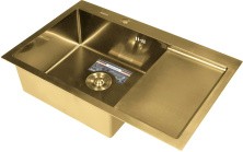 Gerhans Кухонная мойка 78х51 см, левосторонняя, золото