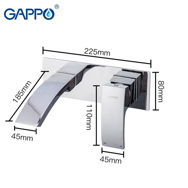 Приобрести gappo смеситель для раковины g1007-2, настенный, хром 99766