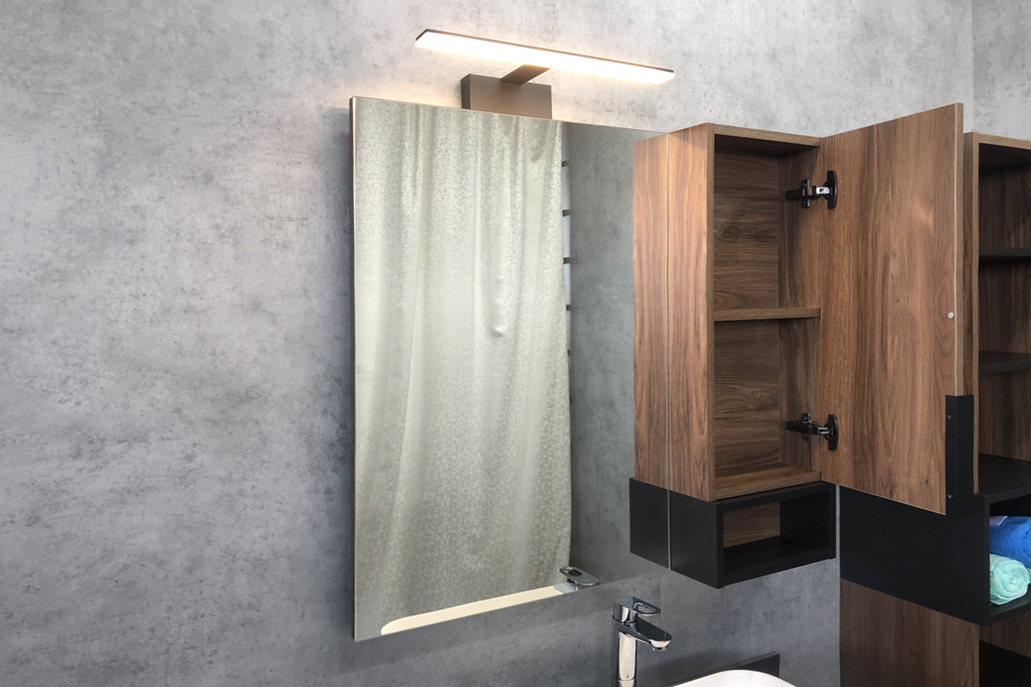 Приобрести сomforty зеркало-шкаф "штутгарт-90" дуб тёмно-коричневый