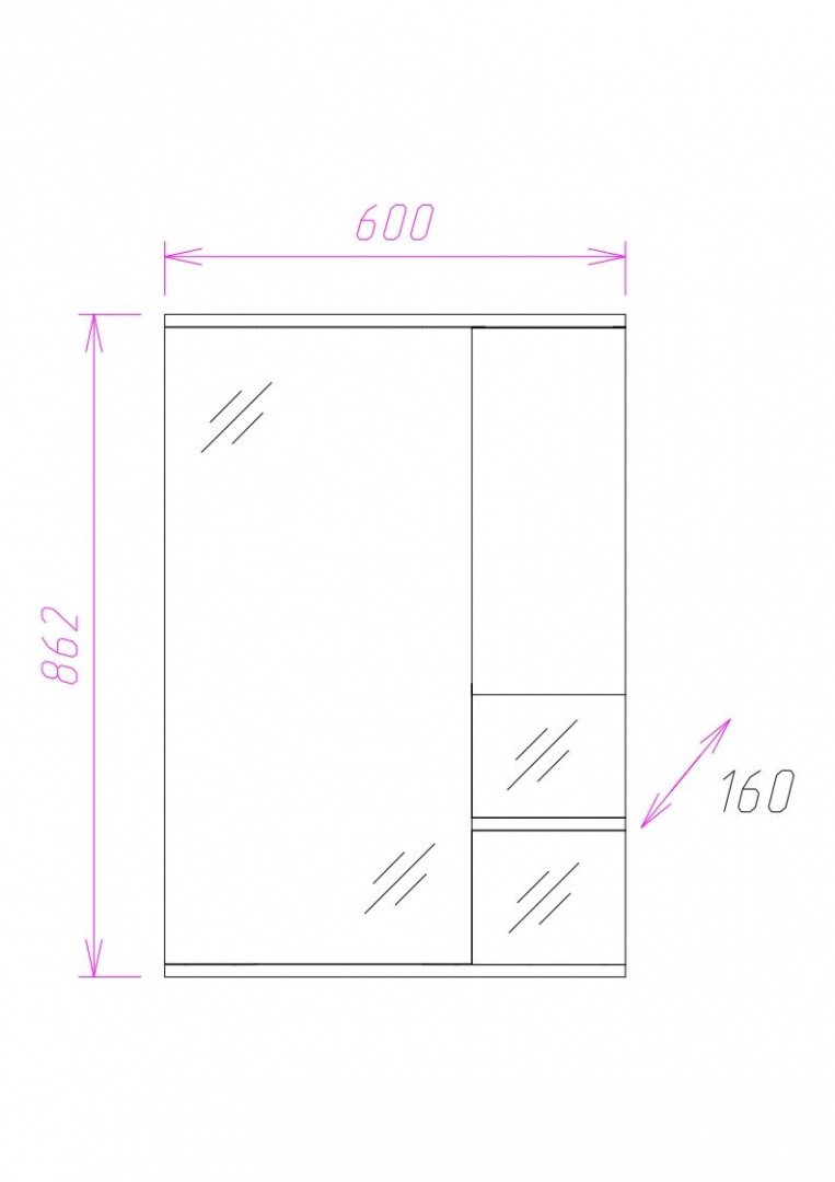 Приобрести onika зеркало шкаф элита 60х86см, 206020