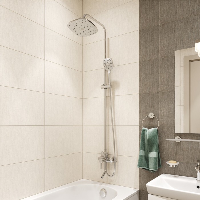 Приобрести iddis душевая система sena, квадратная d-235мм, хром sensb3fi06