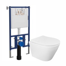 LORANTO : Инсталляция + Унитаз подвесной KROSA 485х360х330 с системой смыва Tornado, в комплекте с быстросъемным сиденьем микролифт, дюропласт (4501+87266)